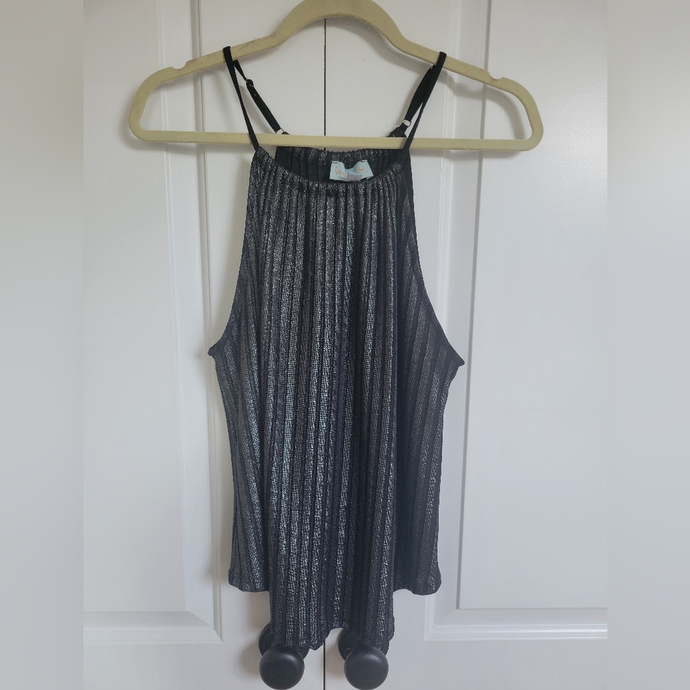 Black with silver sheen top